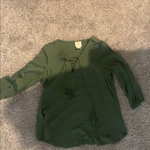 Olive green 3/4 sleeve  blouse